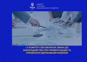 У Комітеті з питань економічного розвитку обговорили зміни до законодавства про приватизацію та управління державним майном